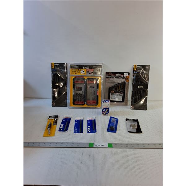 (2) Hex Key Sets, Impact Driver & Bit Set, Spiral Extractors & Left Hand Drill Bit Set, (3) Lenox Dr