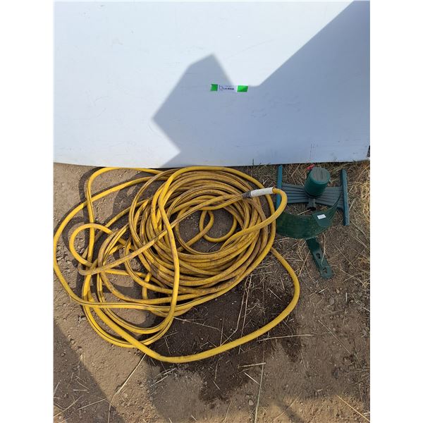 **Garden Hose-Unknown Length ,Hose Mount & Sprinkler, Cannot Ship