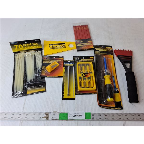 Telescopic Screwdriver Set, Cable Ties, Carpenter's Pencils, Misc.