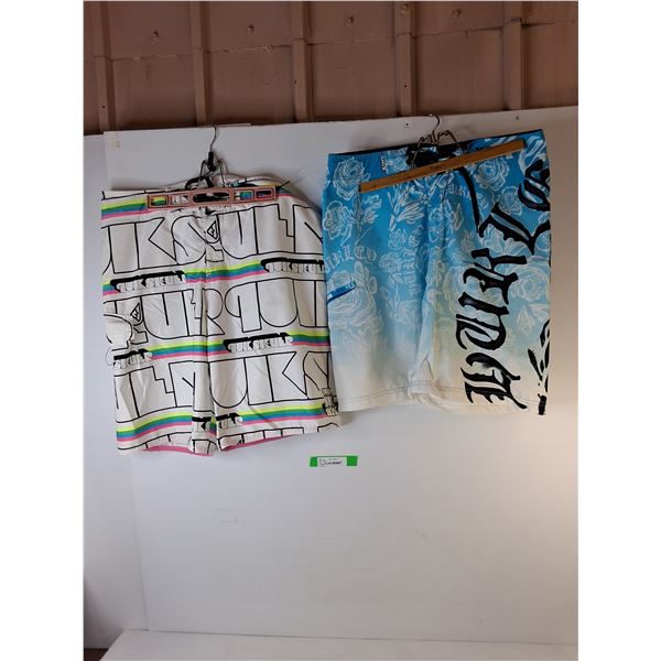 (2) Men's Shorts- Hurley & Quiksilver-34