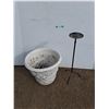 Image 1 : **Large Planter, 28" Candle Stand - Cannot Ship