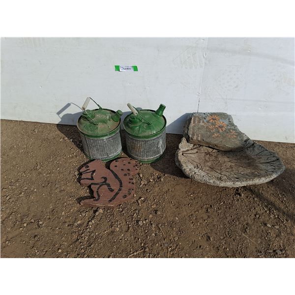 **Outdoor Garden Decor, (2) Vintage Fuel Cans - Cannot Ship