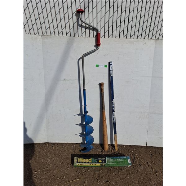 **Wooden Bat, Titan Wooden Stick, WeedEx Dandelion Bar, 59"  Hand Operated Auger - Cannot Ship