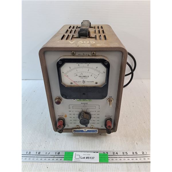 Vintage Hewlett Packard Vacuum Tube Voltmeter - As Is