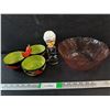 Image 1 : Clay Art Ceramic 3 Bowl Dish, Depression Glass Bowl, Mighty Ducks Figure
