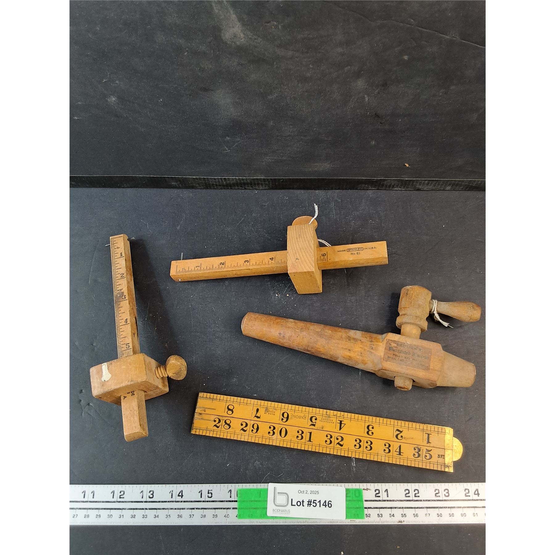 Barrel Ruler Vintage Stanley Marking Gauges, Folding Ruler, Wooden Barrel Tap ...