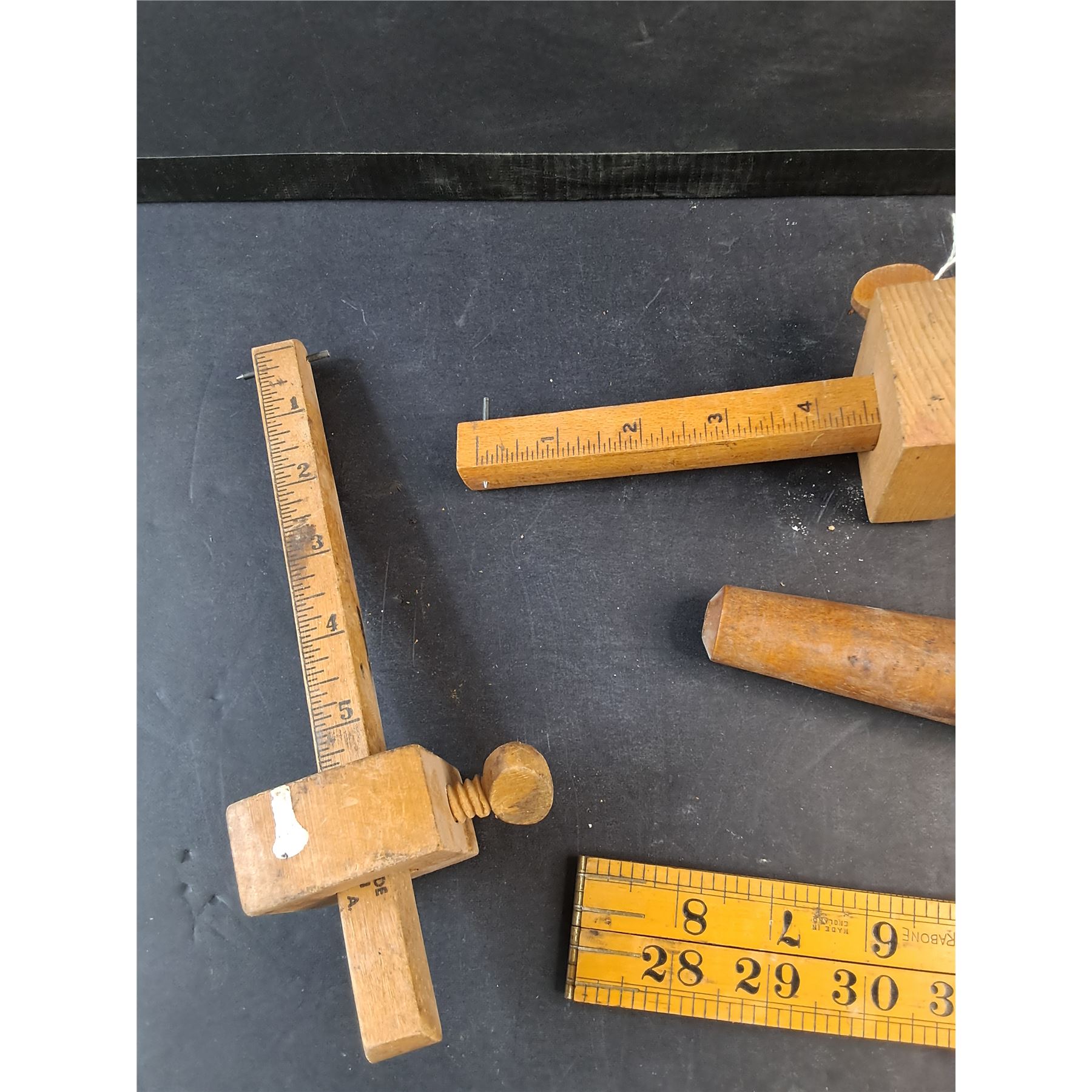 Barrel Ruler Vintage Stanley Marking Gauges, Folding Ruler, Wooden Barrel Tap ...