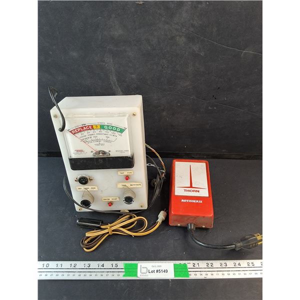 Vintage Eico Diode Tester, Thorn Rotisserie Electric Equipment - As Is