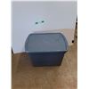 Image 1 : **Plastic Storage Tote with Lid 24" x 17" x 15", Cannot Ship