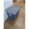 Image 2 : **Plastic Storage Tote with Lid 24" x 17" x 15", Cannot Ship
