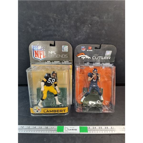 NFL Jack Lambert & Jay Cutler Football Figures - Sealed, Authenticity Not Guaranteed