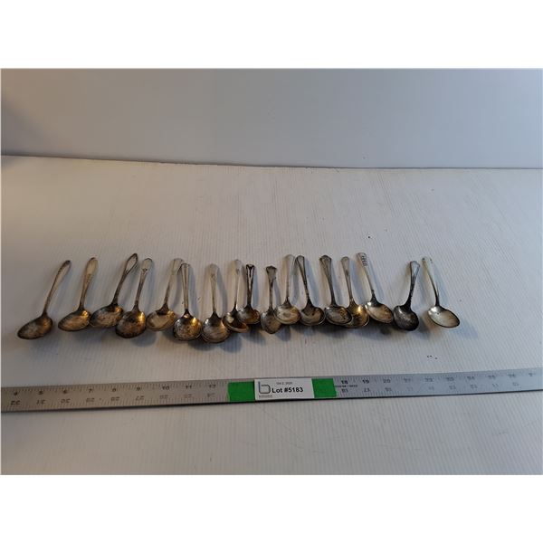 (17) Antique Silver Plate Spoons