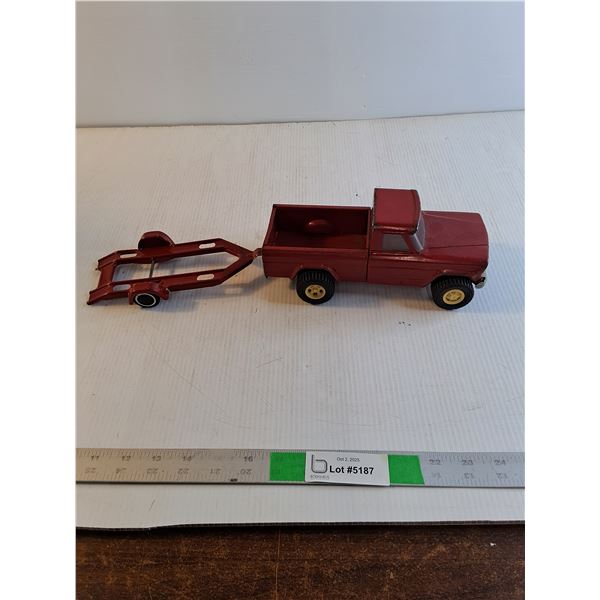 Red Decorative Truck With Matching Trailer