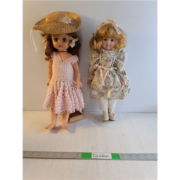 (2) Dolls on Stands (17in)
