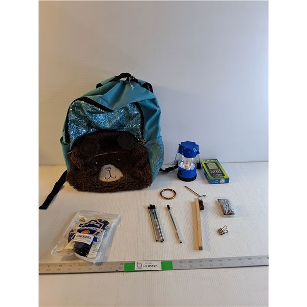 Kids Backpack, Plastic Lantern, Paint Brushes,  Sudoku Calculator, Etc