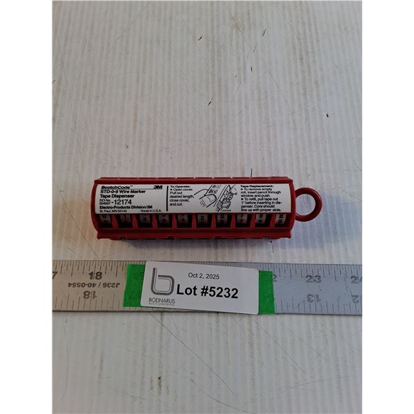 3M ScotchCode STD-0-9 Wire Marker Tape