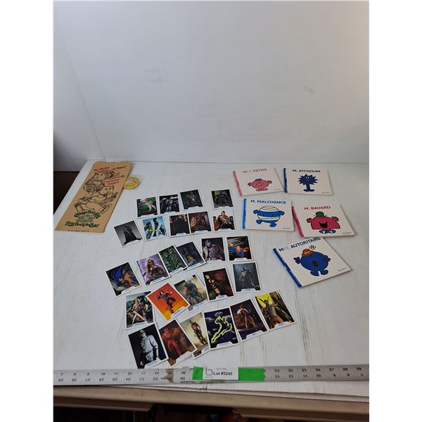 (5) French Mr. & Miss. Books, DC Multiverse Cards, Vintage Cabbage Patch Bag, Misc.