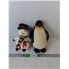 Image 1 : (2) Stuffies- Snowman & Penguin Up to 10"