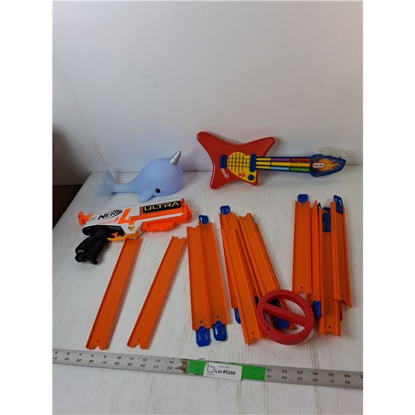 Little Tykes Guitar- Working, Nerf Gun, Race Track, Misc.