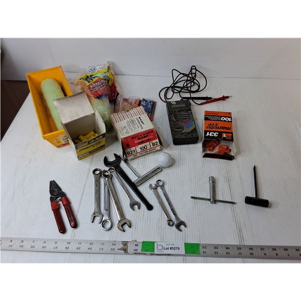 Multimeter- Powers On, Marrettes (Not Full), Wrenches, Misc.