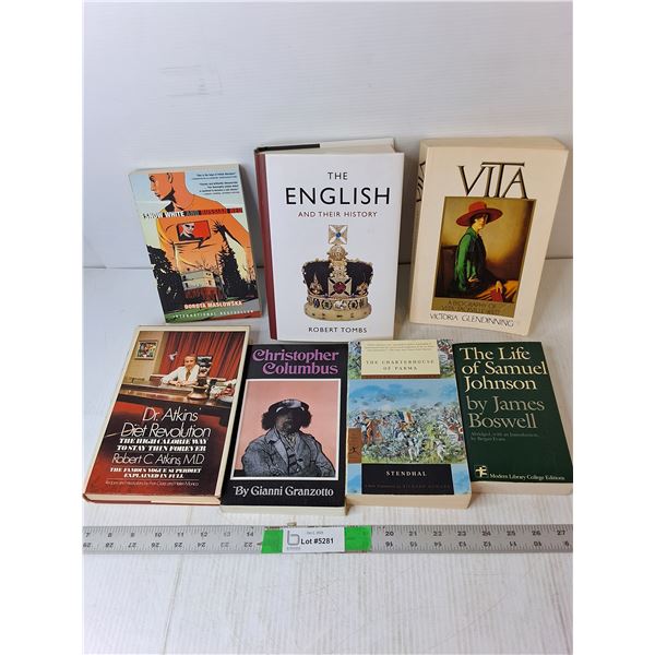 (7) Mostly Biographical Books- Christopher Columbus, Atkins Diet, Misc.