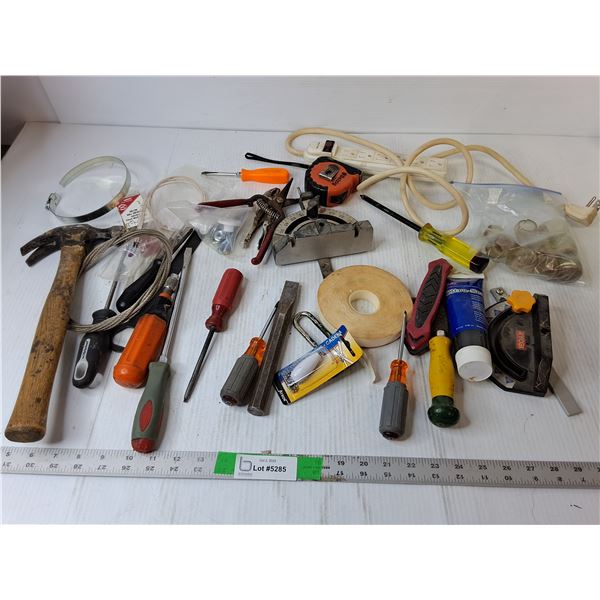 Hammer, Screwdrivers, Multi Plug Outlet, Misc.