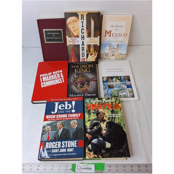 (8) History Books- Dian Fossey, George Bush, Misc.