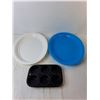 Image 3 : (3) Plastic Trays Up to 18.5", Caddy, (2) Coffee Mugs, Misc.