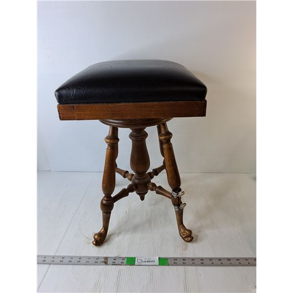 *Wooden & Cushioned Stool 19.5" Tall- As Is