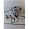 Image 1 : Electric Coffee Percolator- Powers On, (2) Ceramic Decanters, Glass Vase