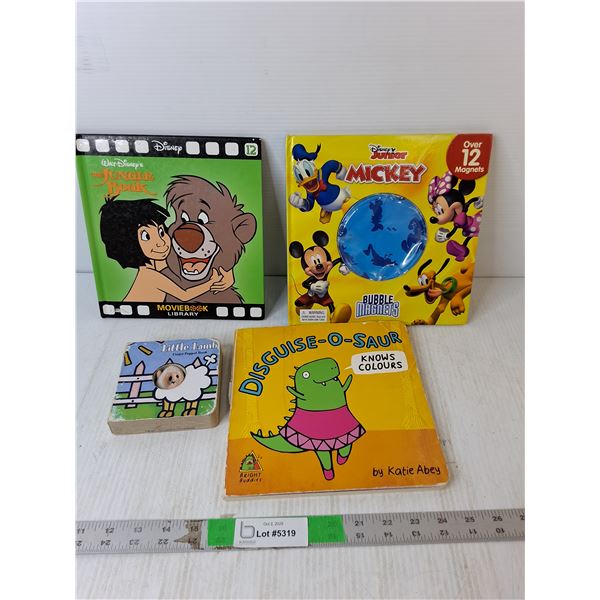 (4) Kids' Books- Disney Jr.- Missing Magnets, The Jungle Book, Misc.