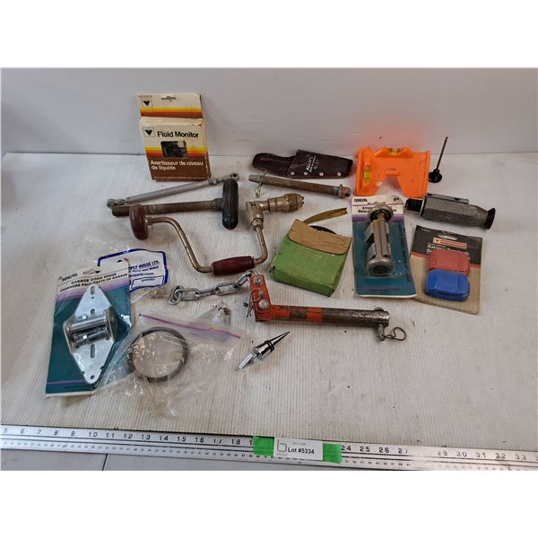 Battery Terminals, Liquor Decanter Plug, Garage Door Hinge, Fluid Monitor, Hand Drill, Steel Rollers