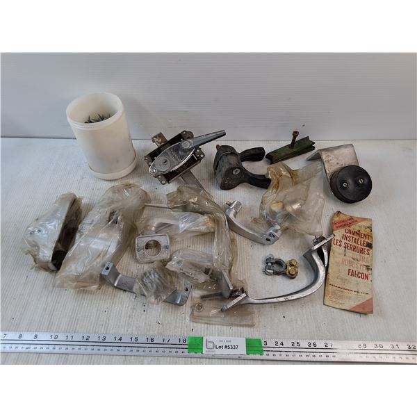 Various Door Handles, Nails, Misc Hardware