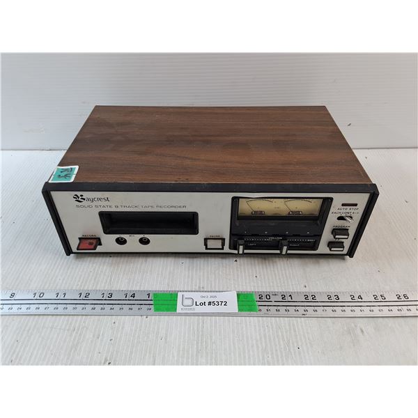 Baycrest Solid State 8 Track Tape Recorder - As Is