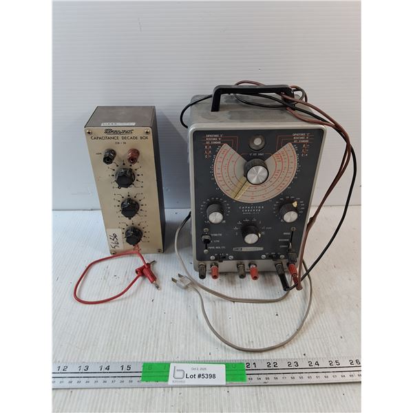 Vintage Stark Capacitance Decade Box, Heathkit Capacitor Checker - As Is