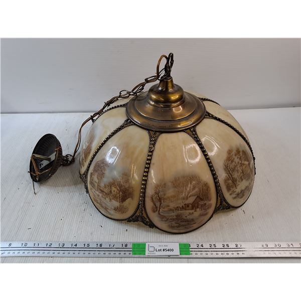 18" Decorative Glass Ceiling Light Fixture  - As Is  -  PICK UP