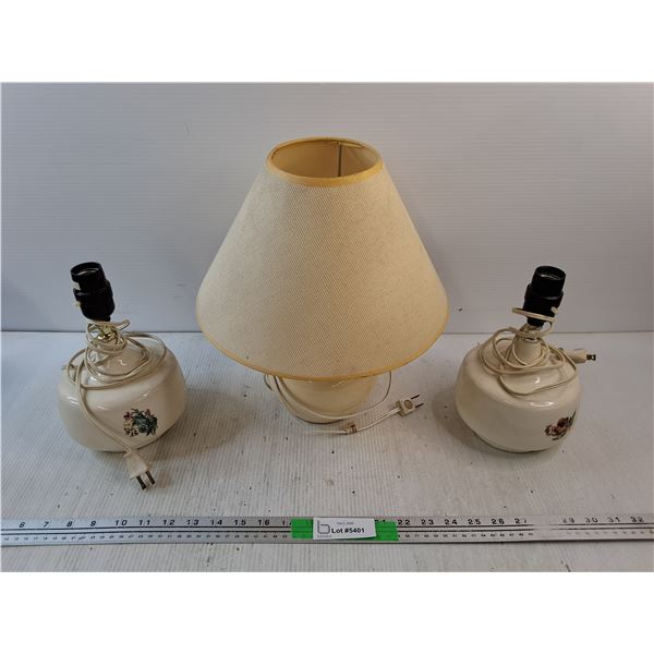 (3) Desk Lamps - Powers On, As Is - PICK UP