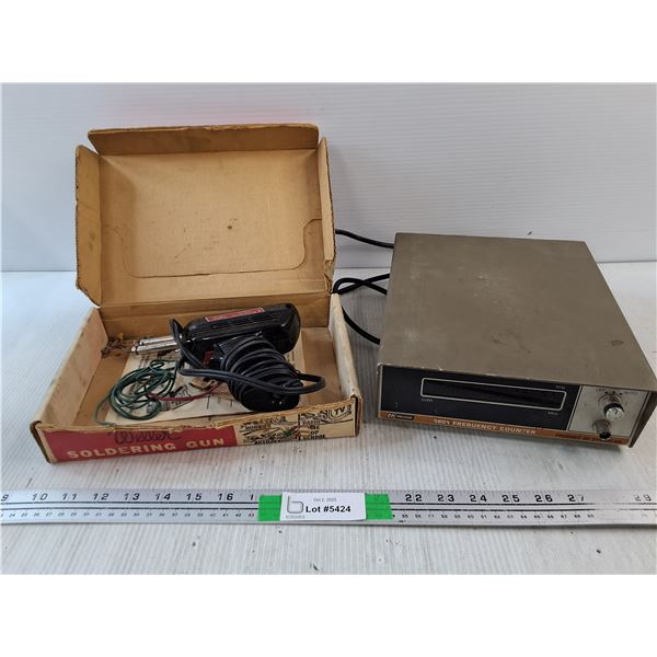 Weller Soldering Gun, 1801 Frequency Counter - As Is