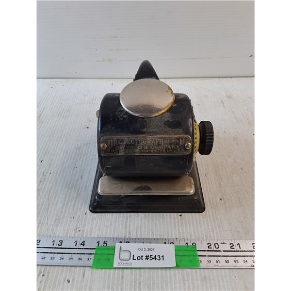 Vintage G W Todd & Company Protectograph Model H - As Is