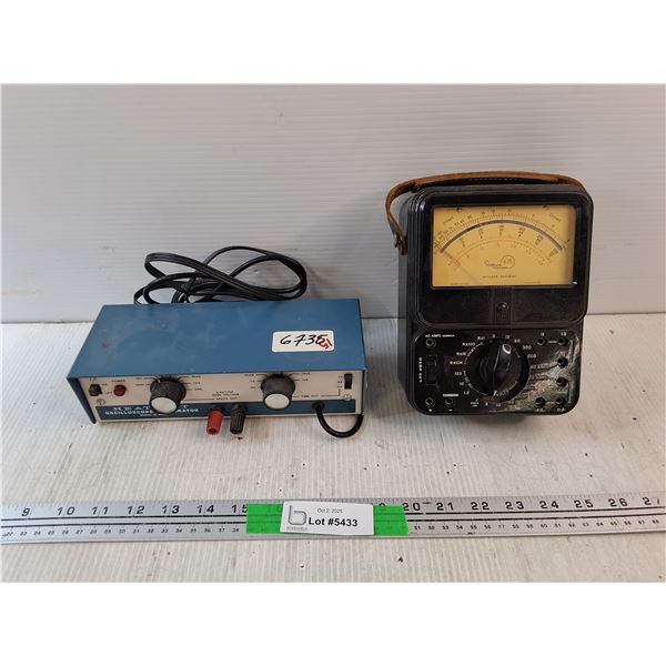 Heathkit Oscilloscope Calibrator, Simpson Canada Multimeter  - As Is
