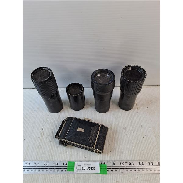 (4) Projection Lenses, Vintage Film Camera