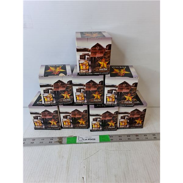 (8) Five Star Rocks Glasses- NIB