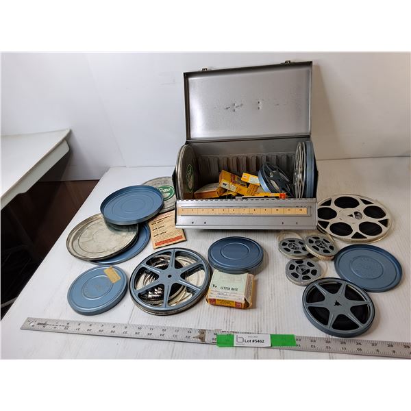 Vintage Film Reels-Appear Used & Metal Storage Case
