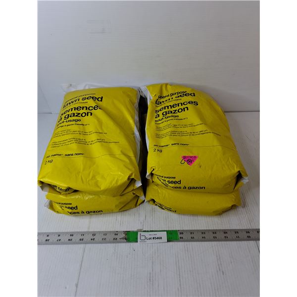 (4) 2 Kg Bags of Lawn Seed- Unopened