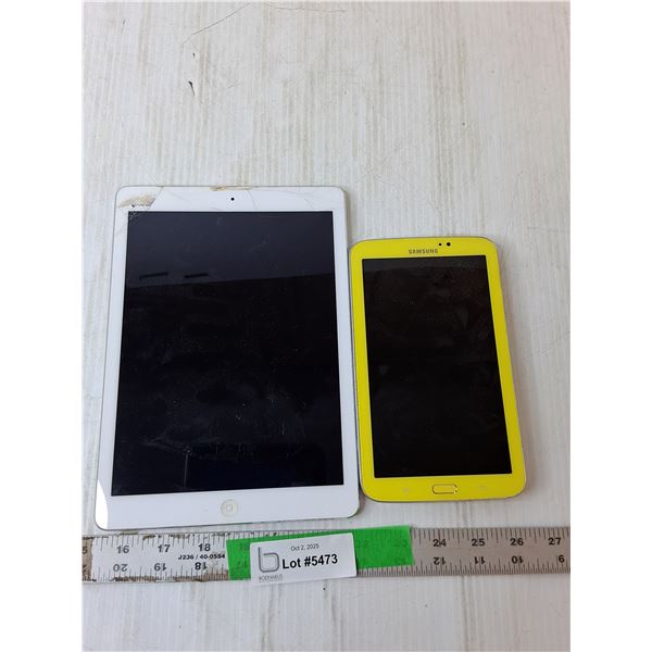Apple iPad A1474-Chipped & Samsung SM-T2105- No Cords, As Is
