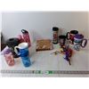 Image 1 : (10) Water Bottles/Mugs, Straws, Cigar Box