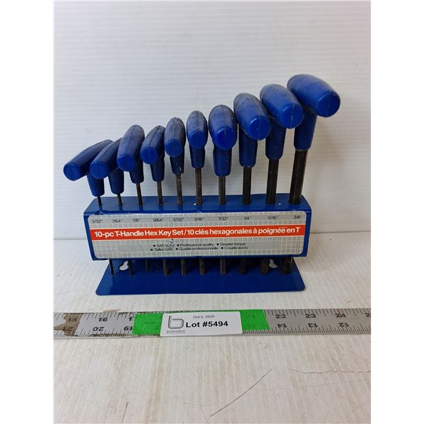 (10) Piece T-Handle Hex Key Set