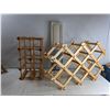 Image 1 : (2) Wood Wine Racks, Wood Woven Shade - PICK UP ONLY