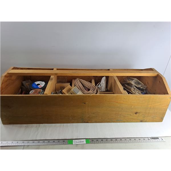 Large 38"x14" Wooden Crate Full Of Miscellaneous Electrical Tools/Parts - PICK UP ONLY