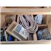 Image 2 : Large 38"x14" Wooden Crate Full Of Miscellaneous Electrical Tools/Parts - PICK UP ONLY